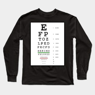 Be Kind It's Cool Eye Chart Long Sleeve T-Shirt